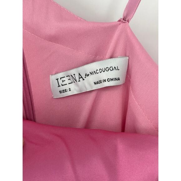 Mac Duggal Satin One Puff Sleeve Candy Pink Gown – Size 2 NWT! - Picture 6 of 8